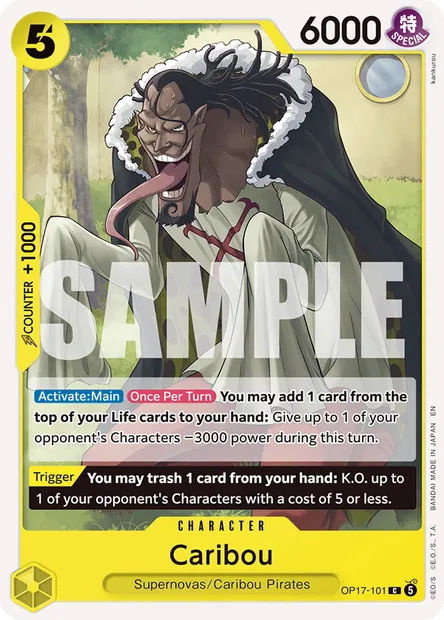 Caribou, One Piece card OP17-101 — THE WORLD’S STRONGEST WARRIORS set