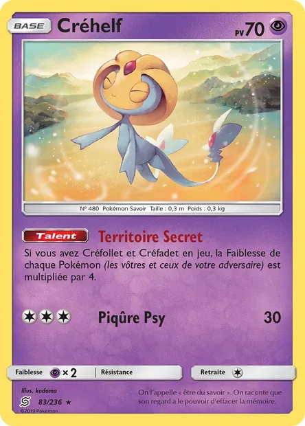 Créhelf, carte Pokémon UNM 83 — extension Harmonie des Esprits