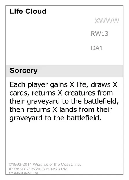 Life Cloud, carte Magic UNK RW13 — extension Unknown Event