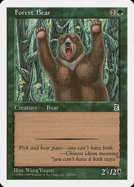 Forest Bear, Magic card PTK 135 — Portal Three Kingdoms set