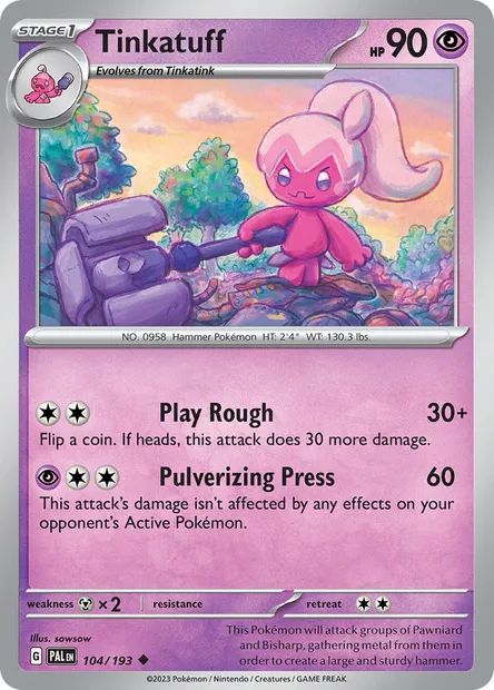 Tinkatuff, Pokémon card PAL 104 — Paldea Evolved set