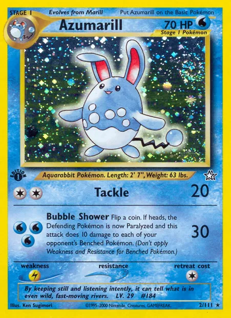 Azumarill, Pokémon card NG 2 — Neo Genesis set