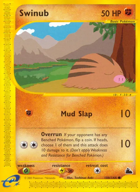 Swinub, Pokémon card SK 108 — Skyridge set
