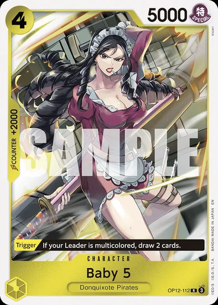 Baby 5, One Piece card OP12-112 — LEGACY OF THE MASTER set