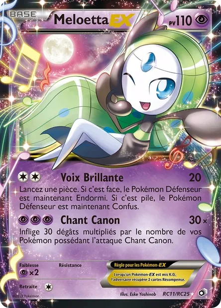 Meloetta-EX, carte Pokémon LTR RC11 — extension Legendary Treasures