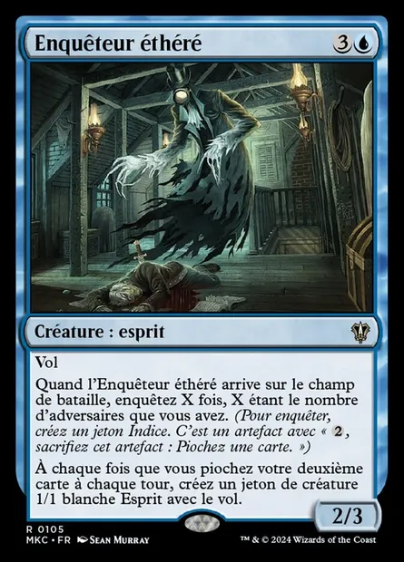 Enquêteur éthéré, carte Magic MKC 105 — extension Murders at Karlov Manor Commander