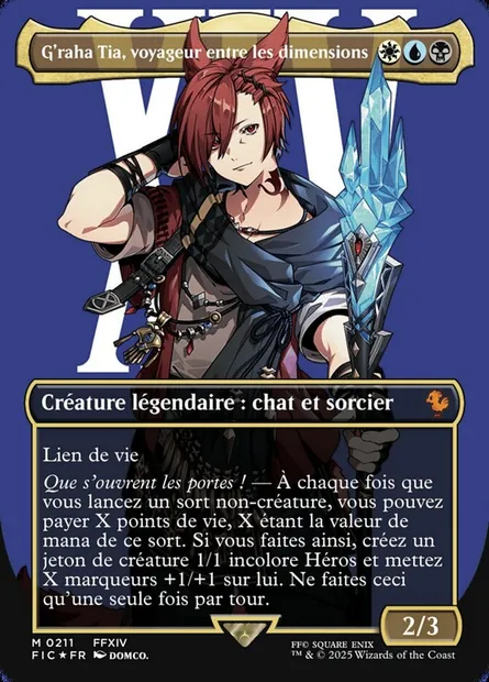 G'raha Tia, voyageur entre les dimensions, carte Magic FIC 211 — extension Final Fantasy Commander