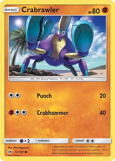 Crabrawler, Pokémon card SUM 72 — Sun & Moon set