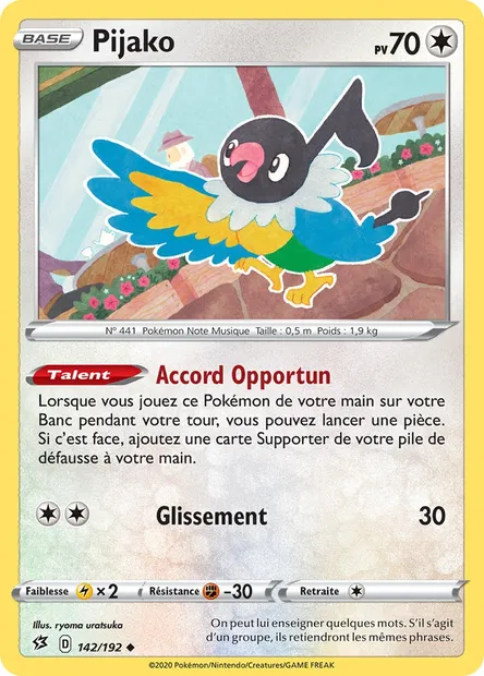 Pijako, carte Pokémon RCL 142 — extension Clash des Rebelles