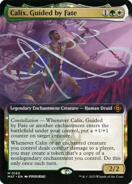 Calix, Guided by Fate, Magic card MAT 165 — March of the Machine: The Aftermath set