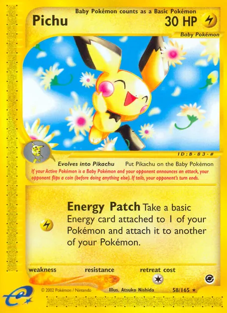 Pichu, Pokémon card EX 58 — Expedition Base Set set
