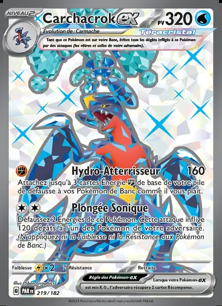 Carchacrok-ex, carte Pokémon PAR 219 — extension Faille Paradoxe