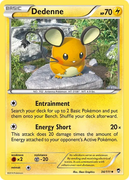 Dedenne, Pokémon card FFI 34 — Furious Fists set