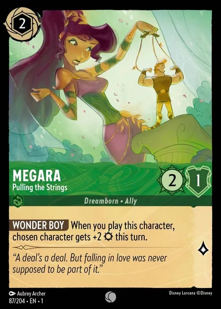 Megara - Pulling the Strings, Disney Lorcana card CH1-087 — The First Chapter set