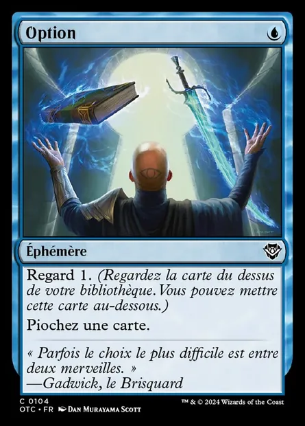 Option, carte Magic OTC 104 — extension Outlaws of Thunder Junction Commander