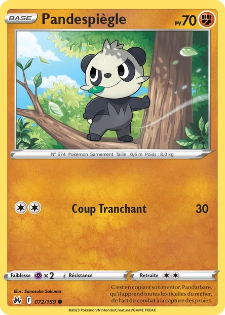Pandespiègle, carte Pokémon CRZ 072 — extension Zénith Suprême