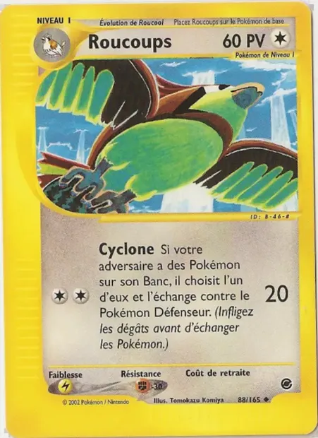 Roucoups, carte Pokémon EX 88 — extension Expedition
