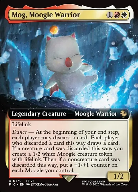 Mog, Moogle Warrior, Magic card FIC 179 — Final Fantasy Commander set