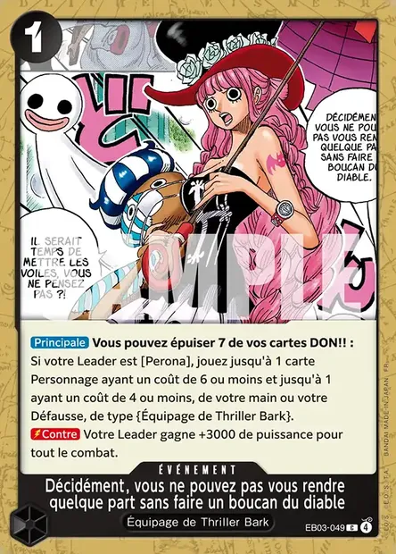 Décidément, vous ne pouvez pas vous rendre quelque part sans faire un boucan du diable, carte One Piece EB03-049 — extension ONE PIECE HEROINES EDITION