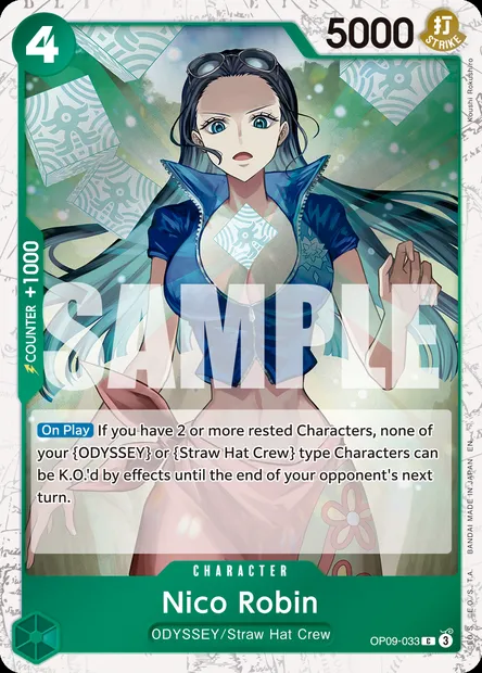 Nico Robin, One Piece card OP09-033 — EMPERORS IN THE NEW WORLD set