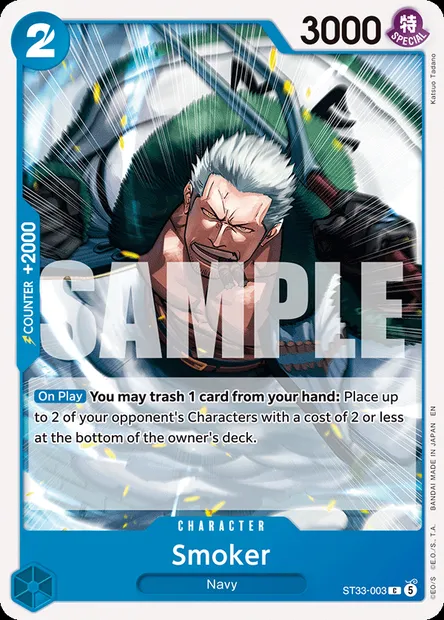 Smoker, One Piece card ST33-003 — BLUE Kuzan set
