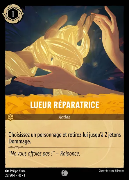 Lueur réparatrice, carte Disney Lorcana CH1-028 — extension Premier Chapitre