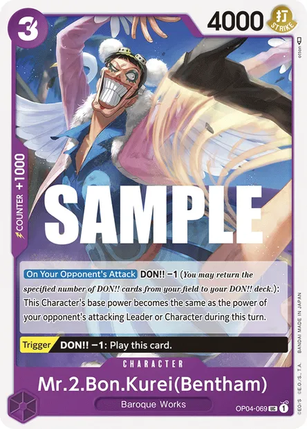 Mr 2 Bonclay(Bentham), carte One Piece OP04-069 — extension KINGDOMS OF INTRIGUE