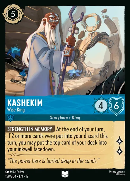 Kashekim - Wise King, Disney Lorcana card CH12-158 — Wilds Unknown set