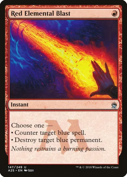 Red Elemental Blast, Magic card A25 147 — Masters 25 set