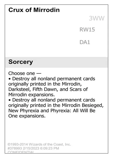Crux of Mirrodin, carte Magic UNK RW15 — extension Unknown Event