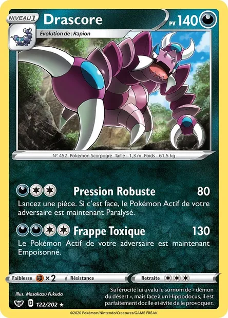 Drascore, carte Pokémon SSH 122 — extension Épée et Bouclier