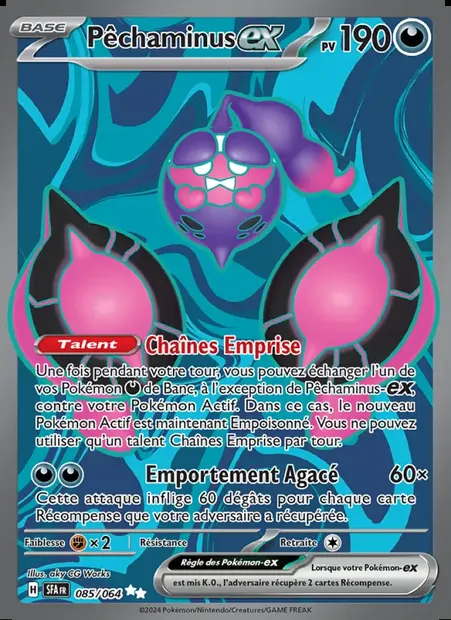 Pêchaminus-ex, carte Pokémon SFA 085 — extension Fable Nébuleuse