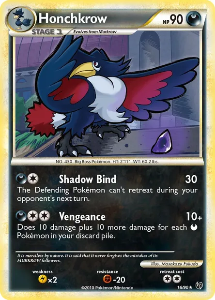Honchkrow, Pokémon card UD 16 — Undaunted set