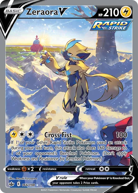 Zeraora V, Pokémon card CRE 166 — Chilling Reign set