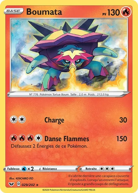 Boumata, carte Pokémon SSH 29 — extension Épée et Bouclier