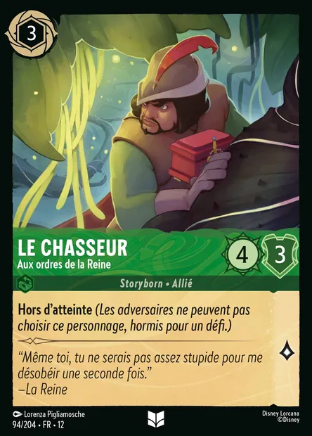Le chasseur - Aux ordres de la Reine, carte Disney Lorcana CH12-094 — extension Contrées Inconnues