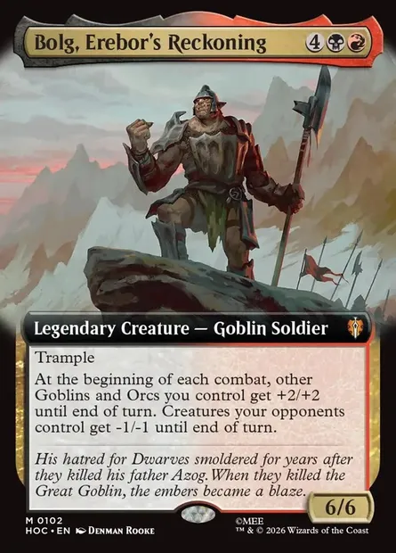 Bolg, Erebor's Reckoning, Magic card HOC 102 — The Hobbit Eternal set