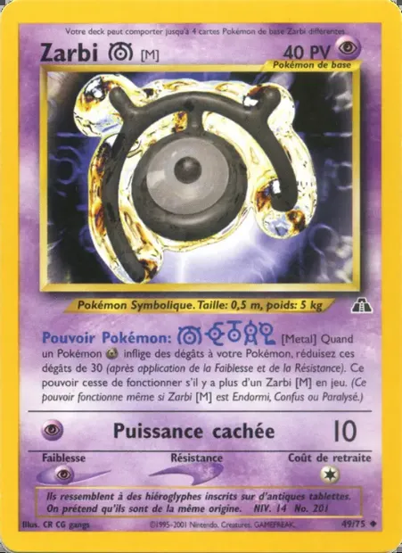 Zarbi M, carte Pokémon ND 49 — extension Neo Discovery