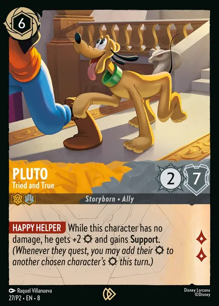 Pluto - Tried and True, Disney Lorcana card P2-027 — P2 set