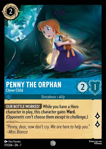 Penny the Orphan - Clever Child, Disney Lorcana card CH7-171 — Archazia's Island set