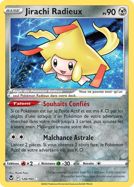 Jirachi Radieux, carte Pokémon SIT 120 — extension Tempête Argentée
