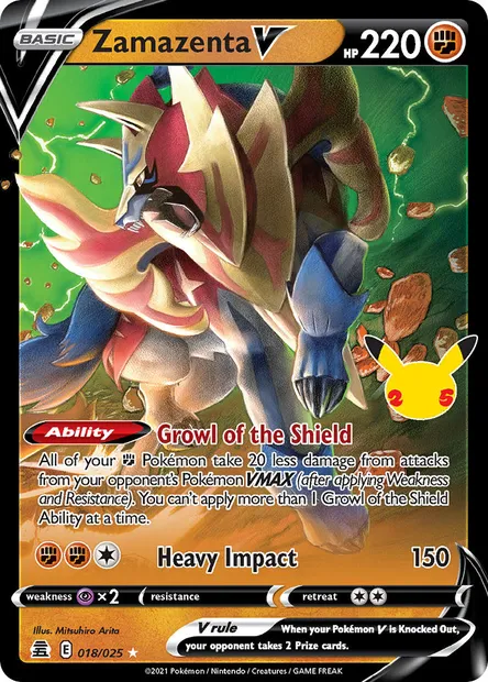 Zamazenta V, Pokémon card CEL 18 — Celebrations set