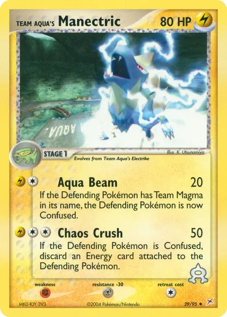 Team Aqua's Manectric, Pokémon card MA 29 — Team Magma vs Team Aqua set