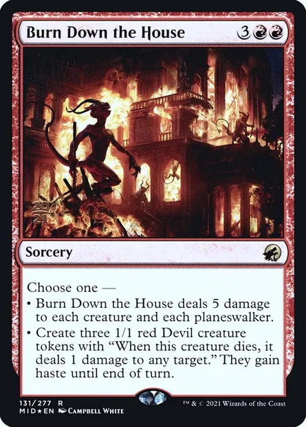 Burn Down the House, Magic card PMID 131s — Innistrad: Midnight Hunt Promos set