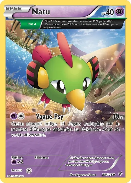 Natu, carte Pokémon ROS 28 — extension Ciel Rugissant