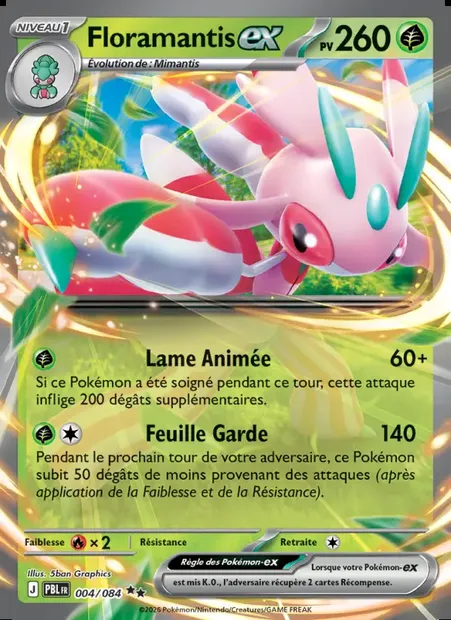 Floramantis-ex, carte Pokémon PBL 004 — extension Nuit Noire