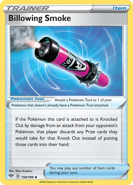 Billowing Smoke, Pokémon card DAA 158 — Darkness Ablaze set