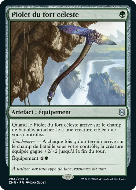Piolet du fort céleste, carte Magic ZNR 204 — extension Renaissance de Zendikar