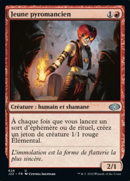 Jeune pyromancien, carte Magic J22 626 — extension Jumpstart 2022