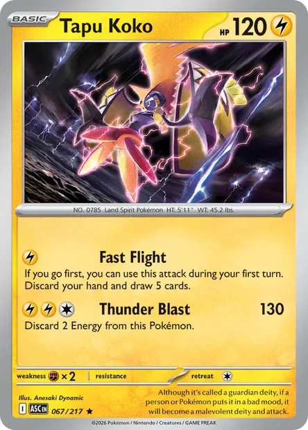 Tapu Koko, Pokémon card ASC 067 — Ascended Heroes set